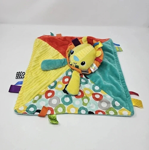 Bright Starts Taggies Lion Lovey Plush Yellow Baby Security Blanket Toy Animal - Picture 1 of 7